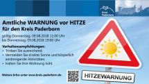 Amtliche WARNUNG vor HITZE für den Kreis Paderborn gültig Donnerstag, 8. August, bis 19:00 Uhr